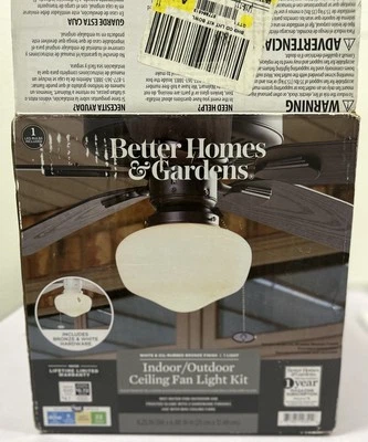Better Homes & Gardens Indoor/Outdoor Ceiling Fan Light Kit Frosted Globe New!! - Image 1 of 4