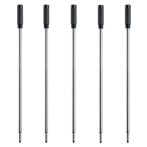 Black Ink Refill Pack of 5, Replaceable Ballpoint Pen Refills, Medium Point M... - Picture 1 of 5
