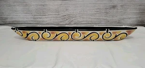 Oliventablett Boot 16,5" skurrile Keramik schwarz gelb Wurstwaren Servierschale - Bild 1 von 6