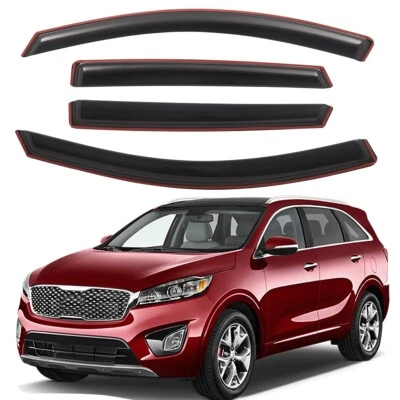 In-Channel Smoke Window Visors Rain Guards Deflectors For 2016-2020 Kia Sorento  - Imagem 1 de 4