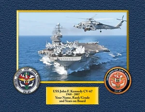 Stampa personalizzata USS John F. Kennedy CV-67 16 X 20 idea regalo US Navy - Foto 1 di 12