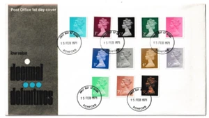 15/2/1971 UK GB FDC - Decimal Values - Romford FDI Postmark #2 - Picture 1 of 2