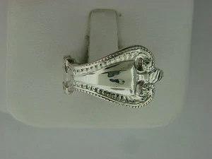 Antique Sterling Silver Spoon Ring - Handmade Jewelry, Size 7, Vintage Design - Picture 1 of 3