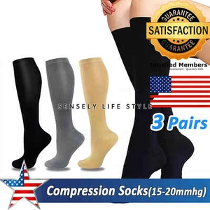 6Pair Support Hose for Women 15-23 MmHg Compression Socks for Pregnant Maternity - Picture 1 of 16