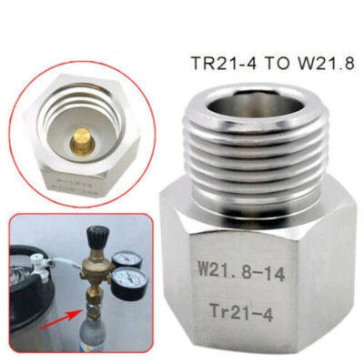 TR21-4 to W21.8 Connector CO2 Bottle Regulator Cylinder Adapter For Soda - Image 1 of 3