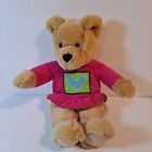 Hallmark Brown Teddy Bear Plush Stuffed Animal 10" Pink Dress Blue Heart Toy