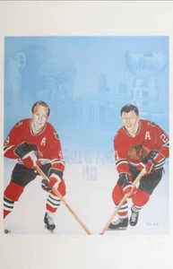 Bobby Hull & Stan Mikita Signed LE Blackhawks 26x40 Lithograph... - Picture 1 of 2
