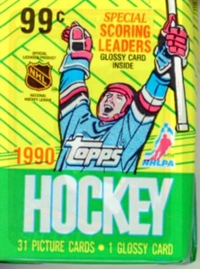 2 PACK LOT 1990/91 TOPPS CELLO HOCKEY 31 PICTURE CARDS PER PACK, 1 GLOSSY CARD - Picture 1 of 1