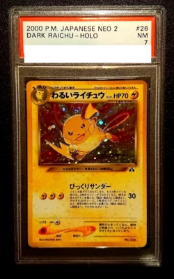 PSA 7 Dark Raichu No.026 Neo Discovery Holo Rare Pokemon Card Japanese A275 - Image 1 of 2