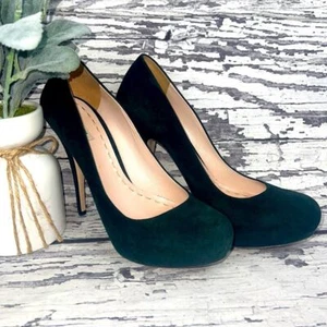 MIU MIU - Green Velvet Platform Heels - Size 39.5 - Picture 1 of 11