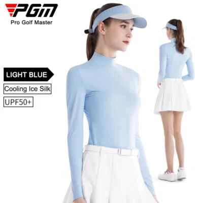 Girls Ice Silk Golf Top UV Protection Breathable Long Sleeve Cooling Shirt - Image 1 of 4