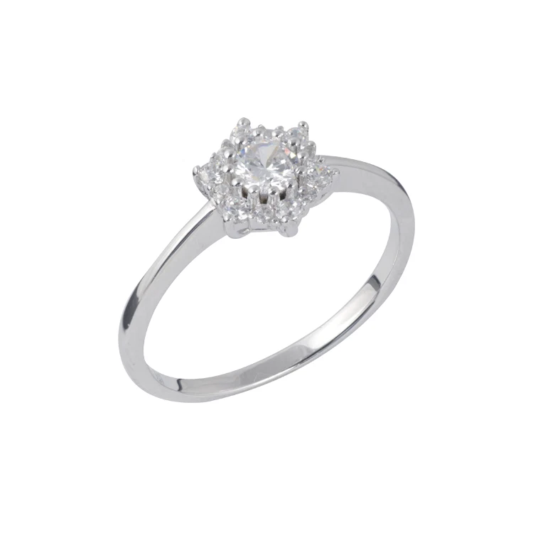 anello argento 925 rodiato anallergico bluamante zirconi mis 16 - Immagine 1 di 1