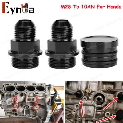 Block Plug Breather Fittings B16 B18c B-Series Catch Can M28 To 10AN For Honda  - Image 1 of 4