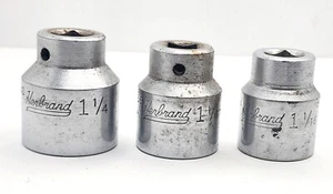 Herbrand 12 Point Socket Set 1-1/4", 1-1/8", 1-1/16"  Vintage 1/2" Drive - Picture 1 of 9