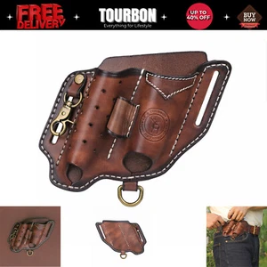 Leather Multitool Carrier Flashlight Holder Pen Belt Holster Organizer-Clearance - Picture 1 of 24