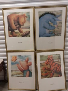 Rare Vintage Walt DISNEY ART CLASSICS 20x28 Framed Pooh Piglet Tigger Eeyore - Picture 1 of 9