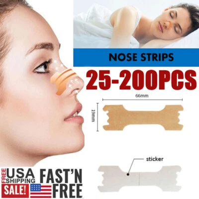 NASAL STRIPS Breathe Nose Better Reduce Snoring Right Sleep Now Apnea Adhesive - Image 1 of 4