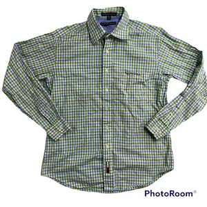 Tommy Hilfiger Men's Blue Green & White Long Sleeve Button Down Shirt Size M - Picture 1 of 8