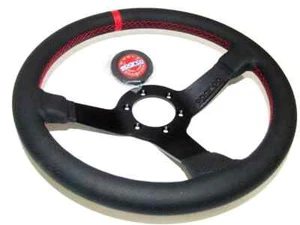 Volante Sparco R330 Champion cuero negro/costura roja 330 mm - Imagen 1 de 2