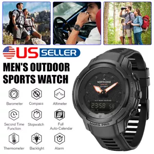 North Edge Smart Men Military Digital Watch Sports Altimeter Barometer Compass A - Picture 1 of 19