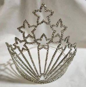 Tiara de estrás ESTRELLAS corona belleza concurso desfile de moda princesa reina - Imagen 1 de 6