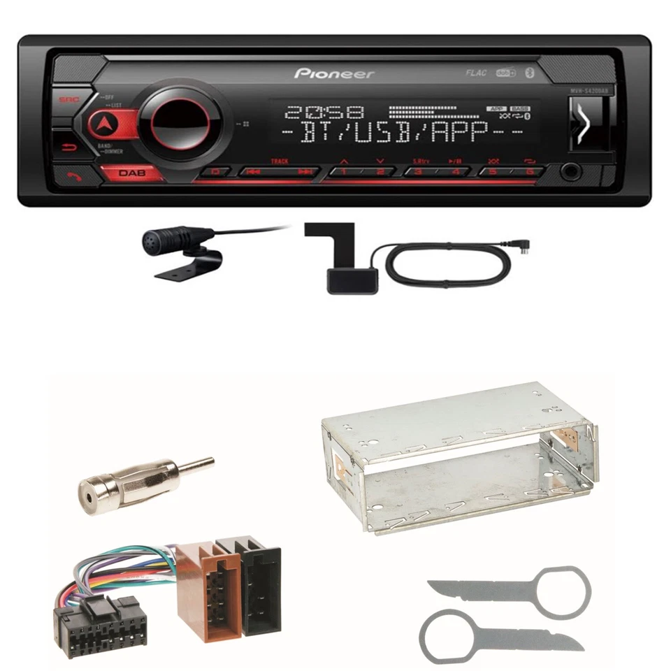 Pioneer MVH-S420DAB Bluetooth DAB+ Autoradio Einbauset für Mercedes A C M Klasse - Bild 1 von 1