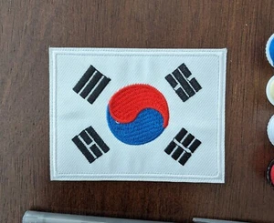 South Korea Flag Patch Travel Explore Asia Embroidered Iron On 2.75x3.5" - Picture 1 of 3