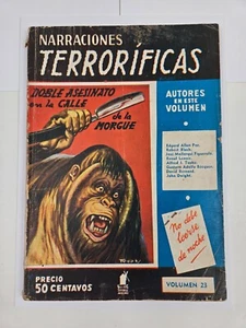 Narraciones Terrorificas Pulp Magazine 1941 "Doble Asesinato" Orangutan Slasher - Picture 1 of 9