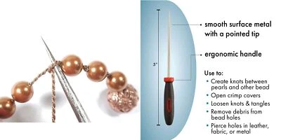 Awl, Knotting, 1 BeadSmith Ergonomic Awl For Knotting Between Beads or Pearls - Image 1 of 4