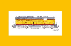 Union Pacific GP9 #162 11"x17" impresión mate firmada por Andy Fletcher - Imagen 1 de 1