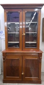 Bookcase Inglese In Mogano Del XIX Secolo , Antica Bookcase Inglese - Foto 1 di 15