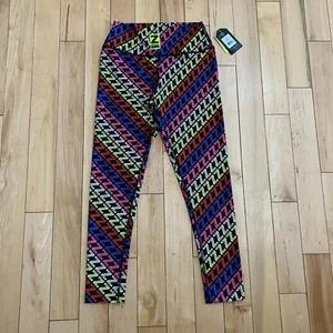 NEW Zumba Forever Size Medium High Waisted Ankle Leggings Caution Z1B000192 - Picture 1 of 5