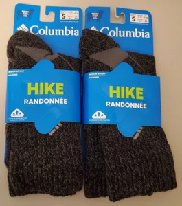 Calcetines Columbia Randonnee Lana Senderismo Recortado Crew Carbón Pequeños - 2 pares - NUEVOS - Imagen 1 de 3