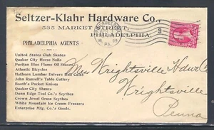 1899 HARDWARE ADVERTISING PHILADELPHIA PA TO WRIGHTSVILLE PA - RECEIVER - Picture 1 of 2