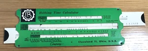 Vtg Slide Chart 1961 Lees-Bradner Co Hobbing Time Calculator Hob Approach * NOS - Picture 1 of 7