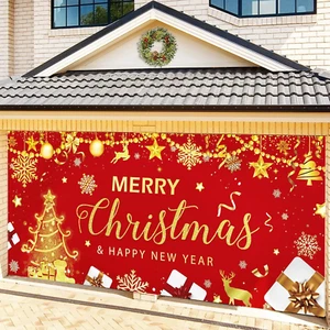 7X16Ft Christmas Garage Door Decorations Cover Banner,Install Materials Included - Picture 1 of 7