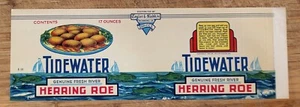 ADVERTISING Label Can Tidewater Herring Roe Taylor Sledd Richmond Virginia 17 Oz - Picture 1 of 1