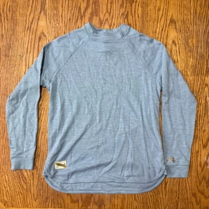 Tracksmith Long Sleeve Merino Wool Shirt Women’s Size Small Blue - Picture 1 of 7