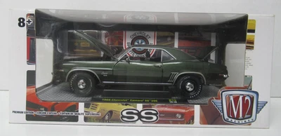 M2 Machines Dark Green 1969 Chevrolet Camaro SS 396 1:24 Scale - Image 1 of 4