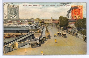 CEYLON Postcard Khan Clock Tower PPC View Side Netherlands Rotterdam 1928 XW302 - Picture 1 of 12