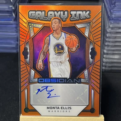2024-25 Panini Obsidian Monta Ellis Galaxy Ink Electric Etch Orange Auto # /99 - Image 1 of 2