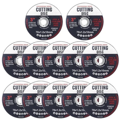 Pack of 12 Cutting Discs Cutting Disc 76 mm Wood and Metal 76 mm Fan Disc V9F2 - Image 1 of 4
