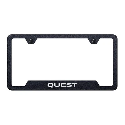 Marco de matrícula inferior recortado grabado láser negro texturizado para Nissan Quest Foto 1 de 3