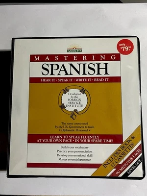 Barron’s Mastering Spanish Hear It Speak It Write It Read It Book + 12 Cassettes - Image 1 of 4