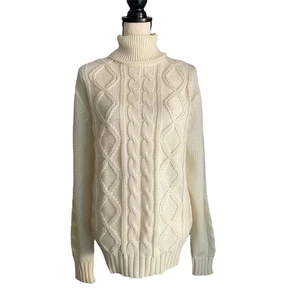 Suéter Rydal Clásico Pescador Blanco Cuello Alto Para Mujer Talla XL - Imagen 1 de 4