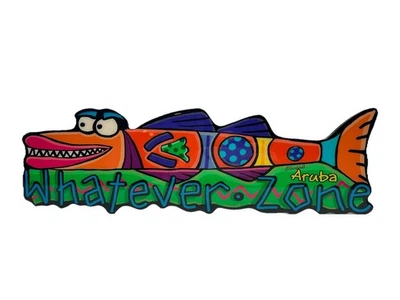 Olga Londono Fish Wall Plaque Aruba Caribbean Beach Art 17" Colorful - Image 1 of 4