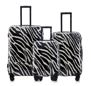 Zebra Design Luggage Set 28" 24" 20" -  ABS Hard Shell w/ Spinner Wheels & Lock - Picture 1 of 10