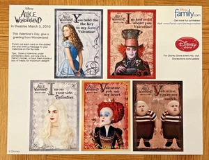 2010 Disney Alice In Wonderland Valentines Day Card Sheet - Picture 1 of 6