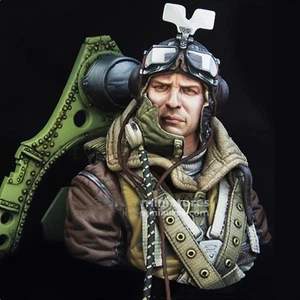 1/10 RAF Pilot WWll Resin Modell Figur Büste GK ungebaut unbemalt Bausatz - Bild 1 von 17