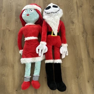"Muñecas de peluche de Santa Jack Skellington y Sally de Disney Pesadilla antes de Navidad 48"" nuevas con etiquetas" - Imagen 1 de 8